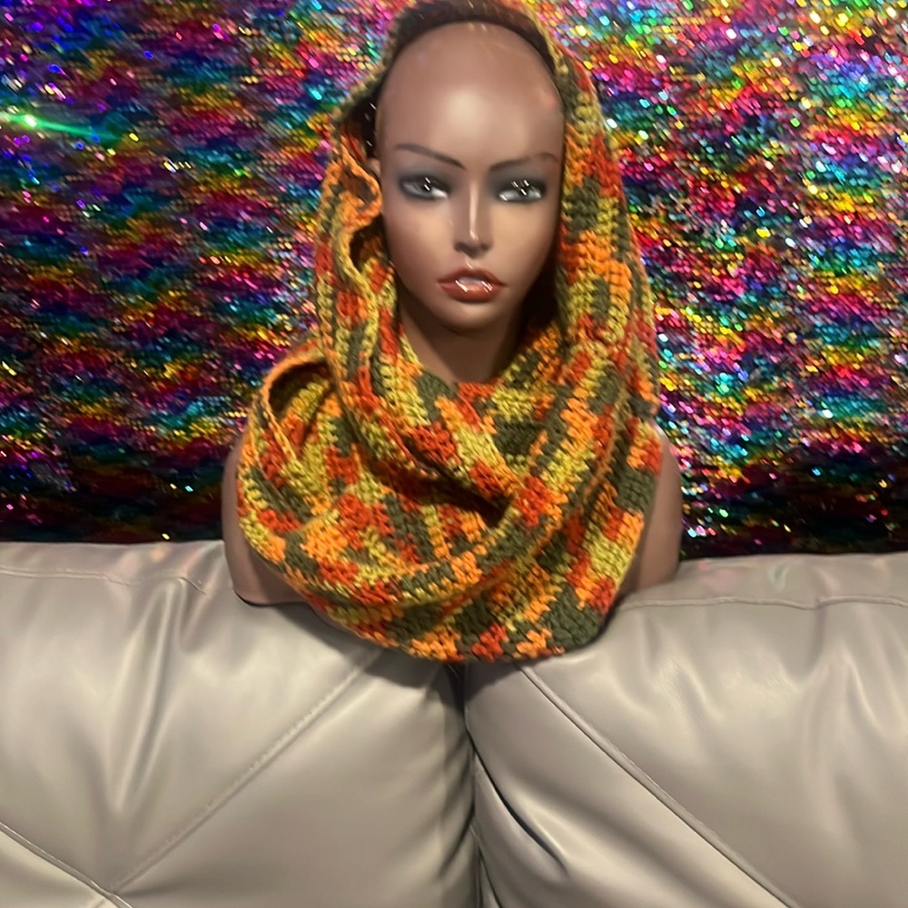 Multicolor Crochet Scarf